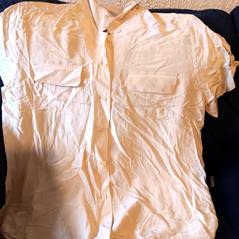 Jacklyn Smith Plus 20W 100% Silk Cream Top Blouse
